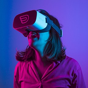 Elena Kokkinara CTO of Inflight VR with headsets