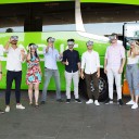 Groupf of people having Inflight VR experience with flixbus