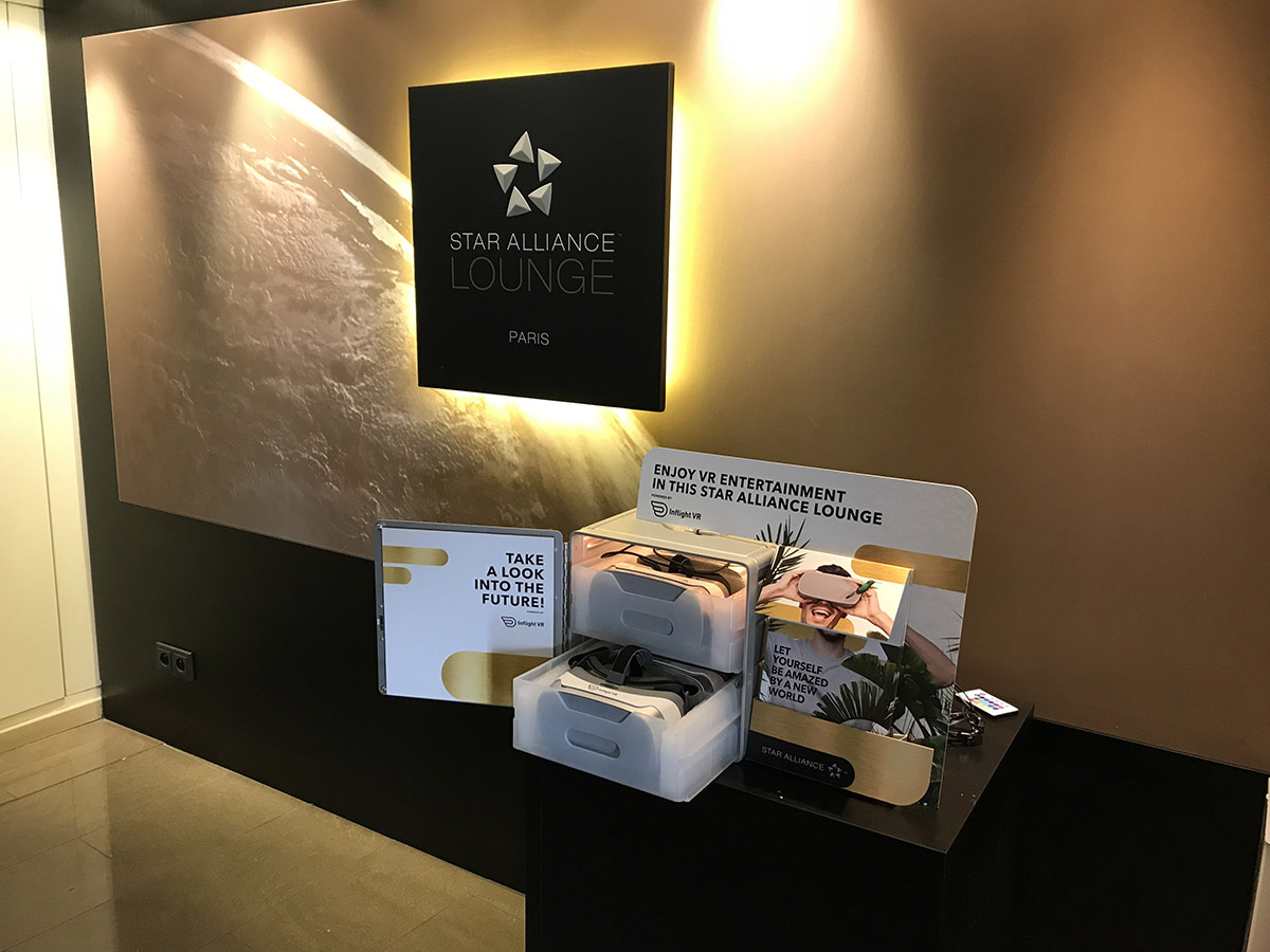 Star Alliance lounge with inflight VR headsets
