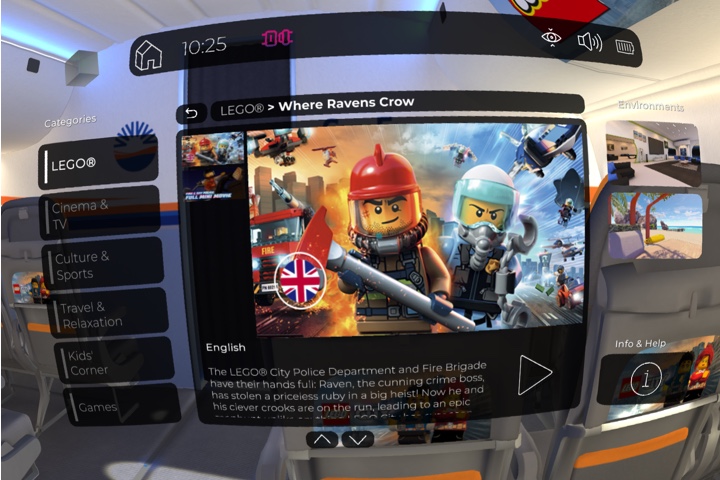 Screen shot of Inflight VR software environment